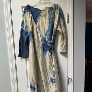 Homefrocks TieDyed Silk wrap around dress. Size M